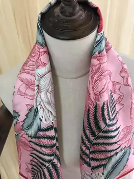 2020 new sosire moda elegant floare roz eșarfă de mătase 90*90 cm pătrat șal diagonal wrap pentru femei lady fata