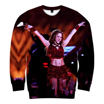 WAMNI Shakira Unisex Tricou de Imprimare de Moda Cool Lunga Maneca Top Casual Tricou Poliester Tesatura Hip Hop Pulovere 2020 Nou