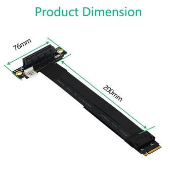 XT-XINTE PCIe x4 3.0 Cablu de Extensie M. 2 M pentru a PCI Express 4x 2230/42/60/80 Riser Card de Gen3.0 Extender cablu de Linie 90degree