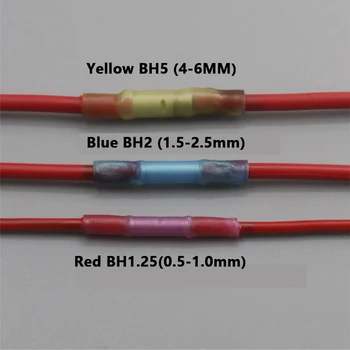 100BUC/o Mulțime Roșu Albastru Galben 3sizes Căldură Psihiatru cap la cap de Sertizare Terminale Izolate cabluri Electrice Cablu Conectori