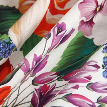 Din Bumbac Poplin Digital Spray / Pictura Florale Imprimate Tesatura Primăvara și Vara Moda Personalizate