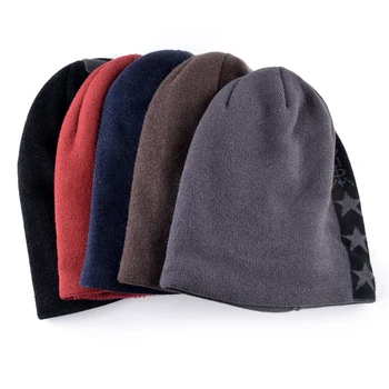 Dublu catifea chelioși tricotate pălărie de lână de iarnă pentru Bărbați capac Ține de cald căciuli bărbați capota plus de catifea, pălării pentru femei os gorro