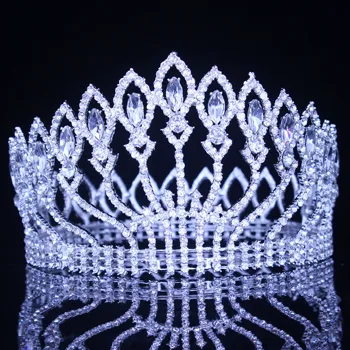 Cristal Regina Nunta Tiara Coroana De Mireasă Concurs De Păr Ornamente Baroc Diademă Caciula Femei Mireasa Cap Bijuterii Accesorii
