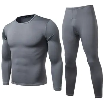 2020 2 BUC Bărbați de Iarnă Caldă Seturi de Pijama Ultra-Moale Fleece Căptușit Termic Top & Bottom Set de Lenjerie de corp