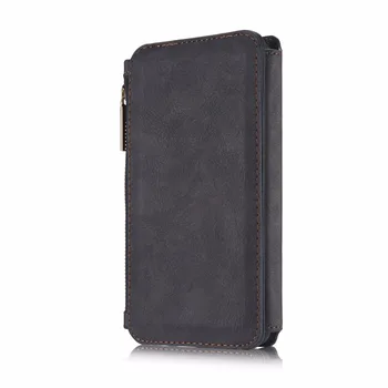 Șoc-absorbant din piele caz de telefon 2 in 1 portofel organizator 12 slot pentru card de telefon acoperă pentru iPhone 6 Plus/6s Plus-Negru