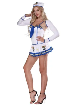 Sailor Costum Pentru Femei - Adult Marinar Roleplay Uniformă De Marinar Sexy Costum De Halloween Căpitanul Rochie