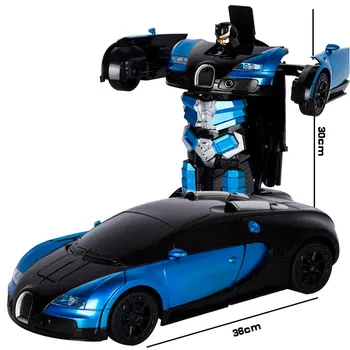Noi 2,4 G de Inducție Deformare Masini RC de Transformare Robot de Jucărie Mașină Electrică de Muzică Ușoară Robot de Modele de Jucarii pentru Copii Cadouri