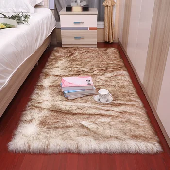 Lână artificială camera de zi/dormitor Covor Antiderapant moale 80cm * 180 cm covorul mat alb Rosu roz gri negru 15 culori Lavabile