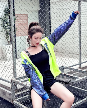 Sacou scurt de sex Feminin cu Mâneci Lungi 2020 Nouă de primăvară Și de Toamnă-coreean Paiete Mozaic Streetwear hip hop Party Strat de Îmbrăcăminte exterioară