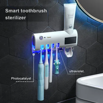 Smart UV Periuta de dinti Sterilizator cu Energie Solară Periuta de dinti Electrica Dezinfectant Curatare Montare pe Perete Dozator de Pasta de dinti Titularului