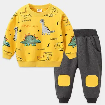 Primavara Toamna pentru Copii Îmbrăcăminte Costume Baieti Desene animate mișcare Haine Copii Bumbac Seturi Toddler T-Shirt, Pantaloni 2 buc/sets1-5Y