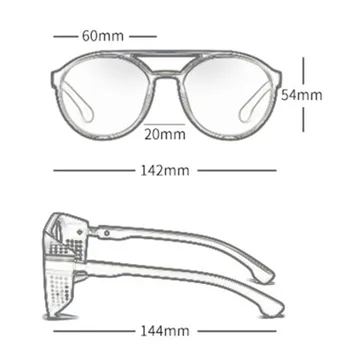 VWKTUUN Steampunk ochelari de Soare Barbati Femei Vintage Supradimensionat ochelari de Soare Rotund Nuante Oglindă Ochelari UV400 Ochelari de Sport, ochelari de soare