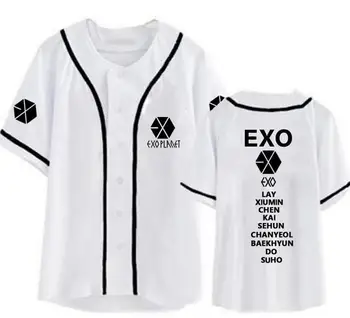 New sosire exo planet toate statele numele de imprimare de baseball t-shirt pentru vara kpop exo-Am pieptul singur tricou maneca scurta