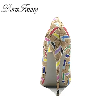 DorisFanny Pantofi De Brand Femeie De Imprimare De Înaltă Tocuri Femei Pantofi Pompe Tocuri Cui Doamnelor Pantofi De Nunta