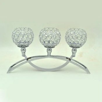 Argint Crystal sfesnice 3 Titularii de Fier Candelabre Titular de Cafea, Masă Decorative Florale pentru Camera de zi Mese Deco