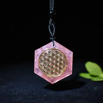 Orgonice Pandantiv cristal Natural de piatră floarea vieții pandantiv reiki generator de meditație chakra Șase Stele Joasa Colier Bijuterii