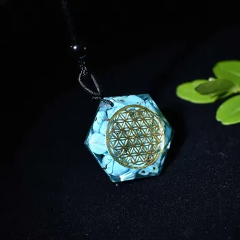 Orgonice Pandantiv cristal Natural de piatră floarea vieții pandantiv reiki generator de meditație chakra Șase Stele Joasa Colier Bijuterii