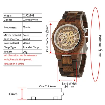 REDFIRE Auto Mecanică Lichidare Bărbați Ceasuri Creativ Integral din Lemn de Bărbați Brățară Ceasuri de mana Automatic Ceas de Afaceri Mens Watch