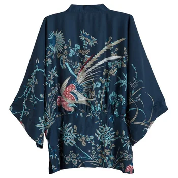 Vară Nouă Casual Etnice Cardigan Kimono pentru Femei Camasi Vintage Liber Phoenix Printuri de Vacanță Femei Bluze blusa feminina