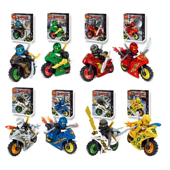 8Pcs/Set Ninjago Motorfiets Minifiguren Ninja ZANE Lloyd Mini Cijfers Blokken Speelgoed Cadou Pentru Băiat