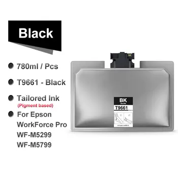 780ML/BUC T9661 XXL T9661XXL Pigment Ink Sac Cu Chip Pentru Epson WorkForce Pro WF-M5299 M5799 Printer T9661 Cartuș de Cerneală