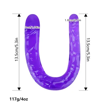 U Shape Vibrator Moale Jelly Anal Plug mediu realist Vibrator pentru Femei Dublu s-a Încheiat Vibrator Penisului Penis Mare Jucarii Sexuale pentru Adulți sex-shop