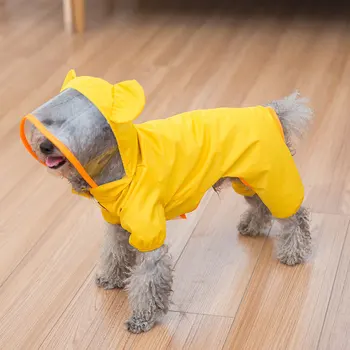 Câine de companie Haina de Ploaie pentru Caine Pelerina de ploaie pentru animale de Companie în aer liber de Vară Catelus Strat Impermeabil Câine Hoody Ploaie Haine S-XXL