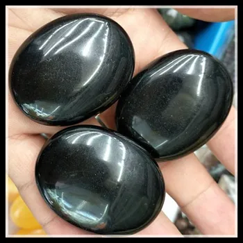 1pcnature galben jadee piatra obsidian negru NICI o Gaură de mărimea 44x35mm pentru bile de piatră colecții de bijuterii de afișare sau ambarcațiunile de decorare