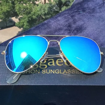 Nou lux reggaeon brand de lentile de sticlă ochelari de soare femei 2020 UV400 Oameni de conducere Pilot ochelari de soare 3025 albastru cadru din otel Inoxidabil