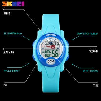 SKMEI Nou Sport rezistent la apa pentru Copii Ceasuri de Lux Luminos LED-uri Digitale Ceas Deșteptător Băiat Fată Ceas de mână Pentru Copil Montre Enfant
