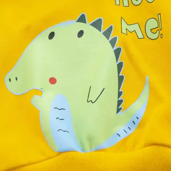Baieti Toamna din Bumbac pentru Copii Haine de Desene animate Drăguț Dinozaur T-Shirt, Pantaloni de Blugi 2 buc/Seturi pentru Sugari Copii Moda Copilul Casual