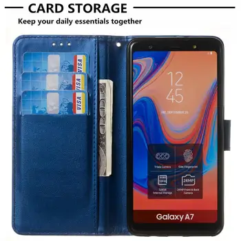PU Piele Caz pentru Samsung Galaxy J2 J4 core A6 A7 A8 J4 J6 Plus 2018 J3 J5 J7 A3 A5 2016 2017 Flip Portofel Cu Slot pentru Card de Acoperire