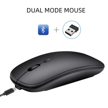 Mouse-ul fără fir Bluetooth Computer Mouse-ul Silent PC Mouse-ul Reîncărcabilă Ergonomic, Mouse-ul USB 2.4 Ghz Șoareci Optice pentru PC Laptop(Negru