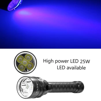 Scufundări Lanterna LED-uri UV Scuba Ultraviolete 5/3 LED Felinar Lumina Violet 200M sub apă se arunca cu capul Aluminiu Lanterna 395nm rezistent la apa