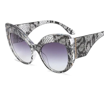 Femei negru de ochi de pisica ochelari de soare 2020 noua moda Retro DANTELĂ Cadru Doamnelor de Brand Designer de ochelari de soare pentru femei supradimensionat nuante