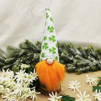 St Patricks Zi Třmte Gnome Irlandeză Shamrock Trifoi Elf Jucărie de Pluș aduce noroc Minunat Pluș Cadou Perfect pentru familie