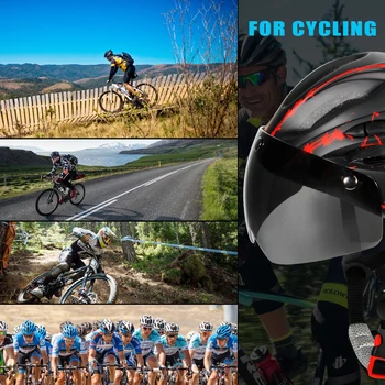 Queshark Negru Ochelari De Protecție, Cască De Bicicletă Ultralight Model De Casca De Biciclete De Echitatie Drum De Munte Cu Bicicleta Turnata Căști De Ciclism