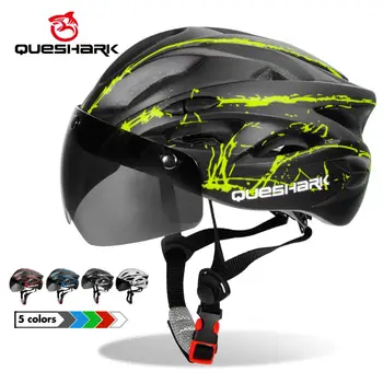 Queshark Negru Ochelari De Protecție, Cască De Bicicletă Ultralight Model De Casca De Biciclete De Echitatie Drum De Munte Cu Bicicleta Turnata Căști De Ciclism