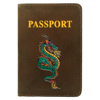 Moda Dragon Design de Imprimare Femei Bărbați Pașaport Cover din Piele de Călătorie de IDENTITATE al Titularului Cardului de Credit Buzunar Portofelul Saci