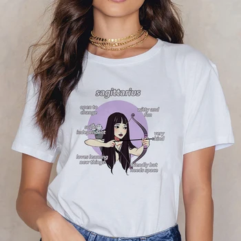 Supradimensionat Constelații Gemeni Tricou Ușor de Potrivire tricou Femei Primavara-Vara pentru Femei tricou ropa mujer O-Guler T-shirt, Blaturi