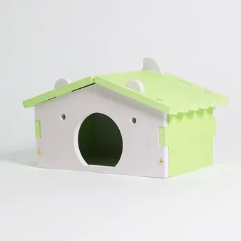 Moda Drăguț din Lemn Casa Hamster Animal Mic Veveriță olandeză Porc Hamster Ascunde Cabina de Companie Auto-asamblate Cuib Cușcă Jucărie