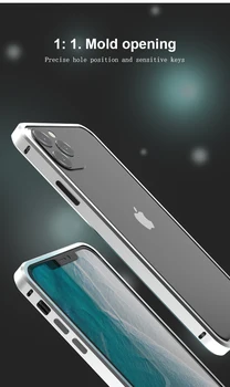 De lux Aluminiu Cadru Metalic Telefon rezistent la Șocuri de Caz pentru iPhone 11 12 Mini Pro Max Impermeabil Shell Acoperire