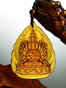2021 Geomantic semn de master eficace binecuvânteze siguranță, sănătate, noroc Budist Amuleta Mii Mâinile Guanyin Buddha Pandantiv de Cristal
