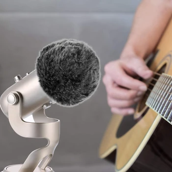 Microfon Acoperi Burete Microfon Parbriz Pentru Blue Yeti, Yeti Pro Microfon Cu Condensator (Burete Și Cu Blană De Parbriz, 2 Bucăți)