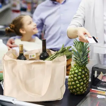 Bumbac supermarket pungi de cumpărături Refolosibile Cumpărături Saci Mari, Grele Panza Alimentar Tote Pungi pentru Legume Fructe