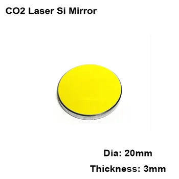 10buc Si cu laser CO2 oglinda Placate cu Aur de Siliciu Dia. 20mm 25mm pentru DIY co2 laser cutter gravor masina de Gravat montare oglindă