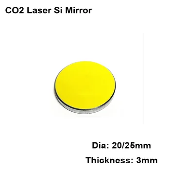 10buc Si cu laser CO2 oglinda Placate cu Aur de Siliciu Dia. 20mm 25mm pentru DIY co2 laser cutter gravor masina de Gravat montare oglindă