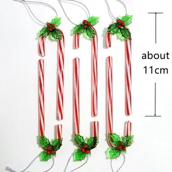 Pomul De Crăciun De Decorare Accesorii Agățat De Sticlă Bomboane De Trestie De Artă Pandantiv Roșu Festiv Miniaturale Lucrate Manual Baston Ornament