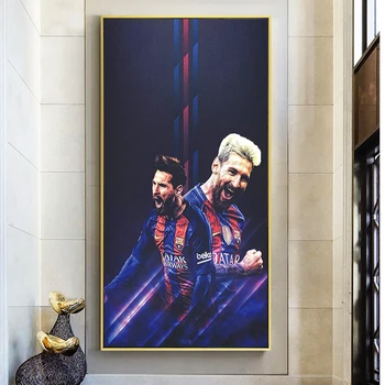 Jucător de fotbal Messi Perete Panza Pictura in Ulei Postere si Printuri de Arta de Perete de Imagine pentru Camera de zi Acasă Decorative
