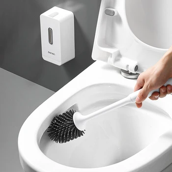 ONEUP TPR Silicon Perie de Toaletă Mâner Lung Toaletă Perie Curata Cu Suport Pentru Baie Ustensile de uz Casnic de Curățare Spălare Perii